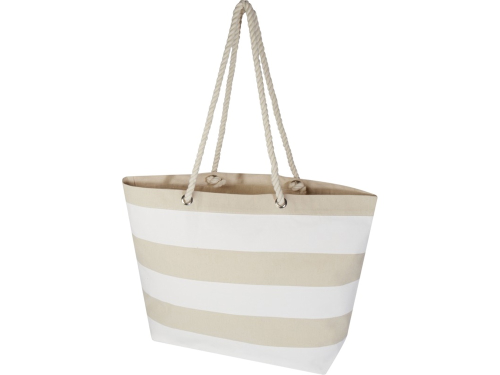 Florida пляжная эко-сумка из переработанного материала, сертифицированного по стандарту GRS, плотностью 270 г/м² 18L - Натуральный / Белый-0