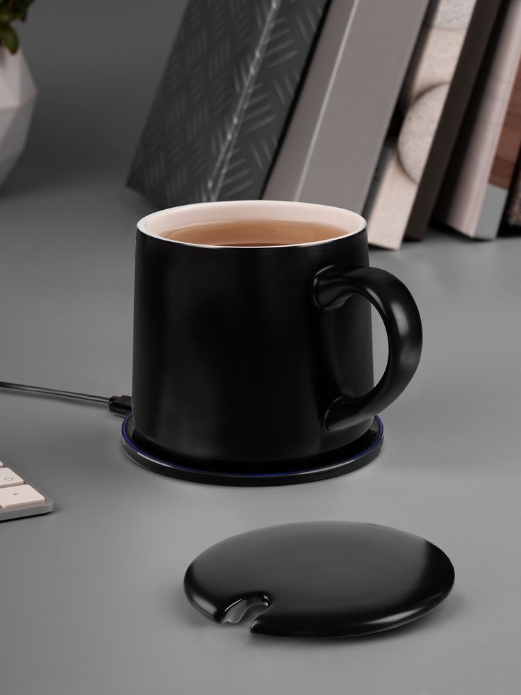 Кружка с подогревом и беспроводной зарядкой dualBase ver. 2.0 Matt, черная-5