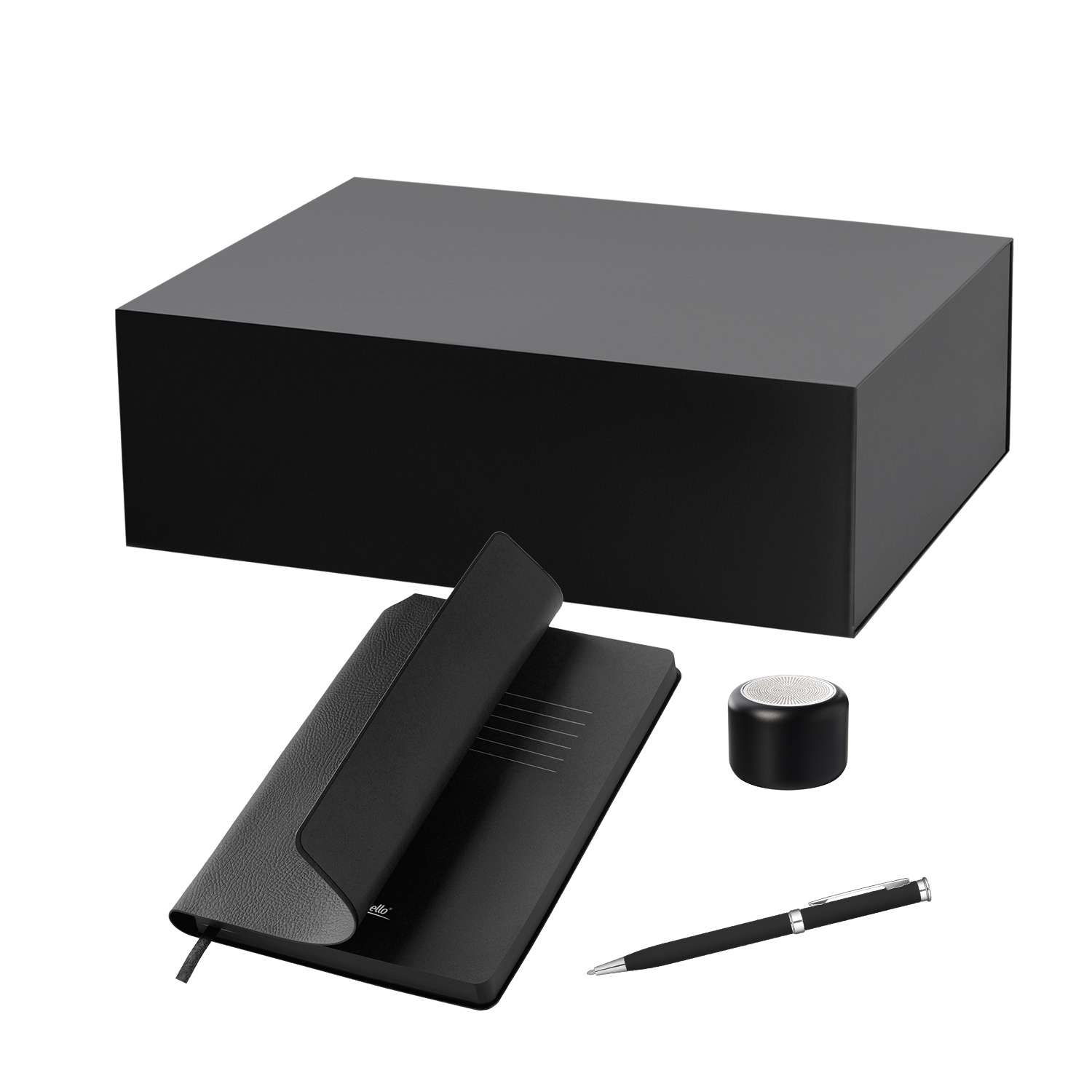 Подарочный набор Passion, Molto, черный (колонка, ежедневник, ручка)-0