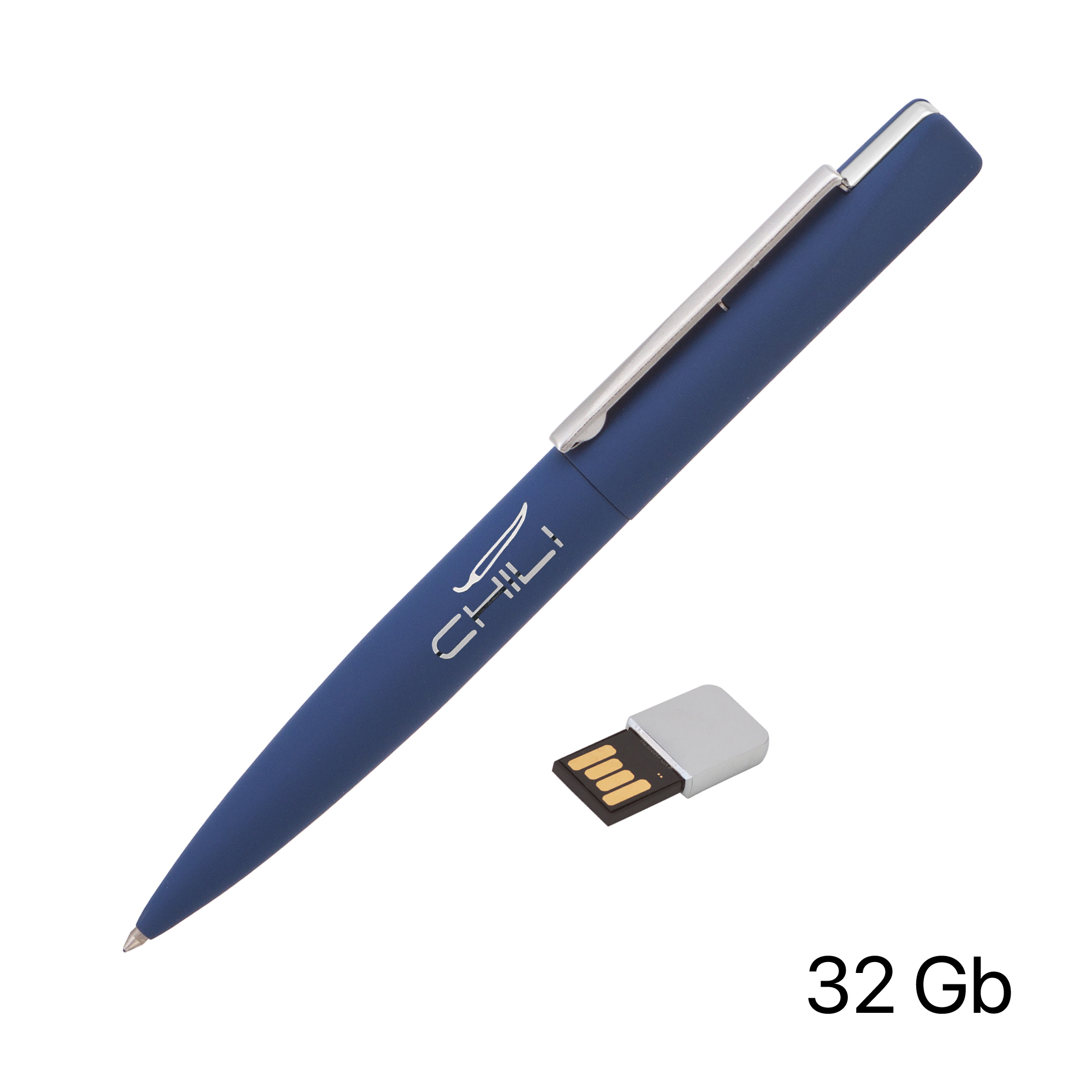 Ручка шариковая "Callisto" с флеш-картой 32Gb, покрытие soft touch-0