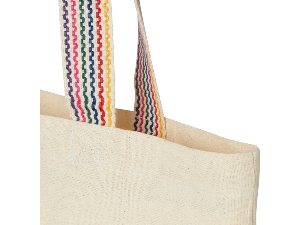 Эко-сумка Rainbow объемом 5л из переработанного хлопка плотностью 180 г/м2, натуральный-4