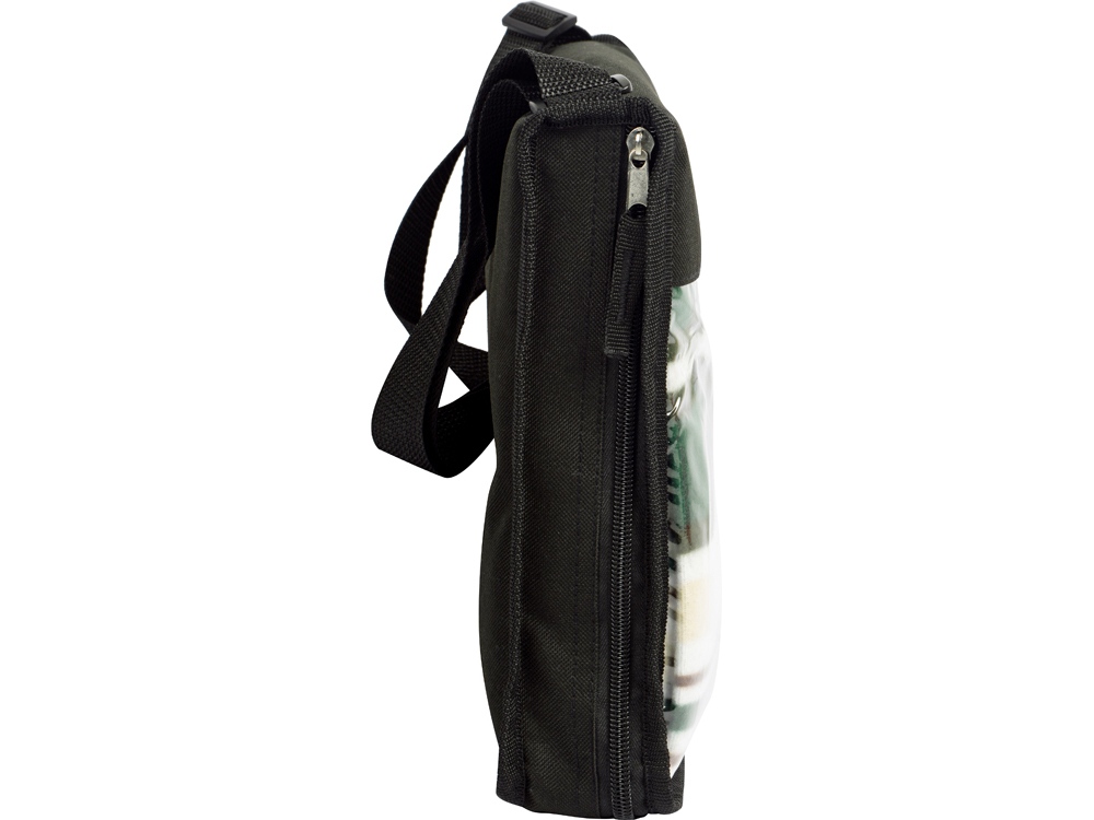 Плед в полоску в сумке Junket, зеленый-5