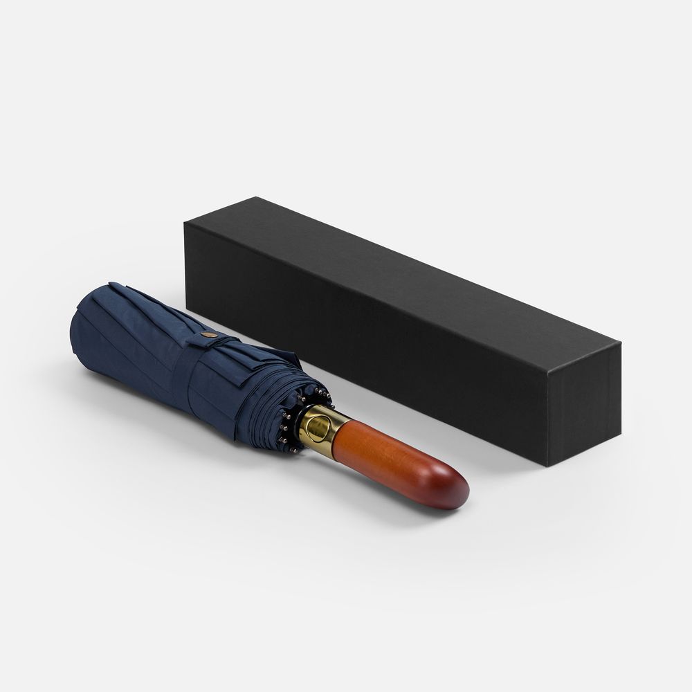 Зонт складной Cloudburst в подарочной упаковке, темно-синий-6