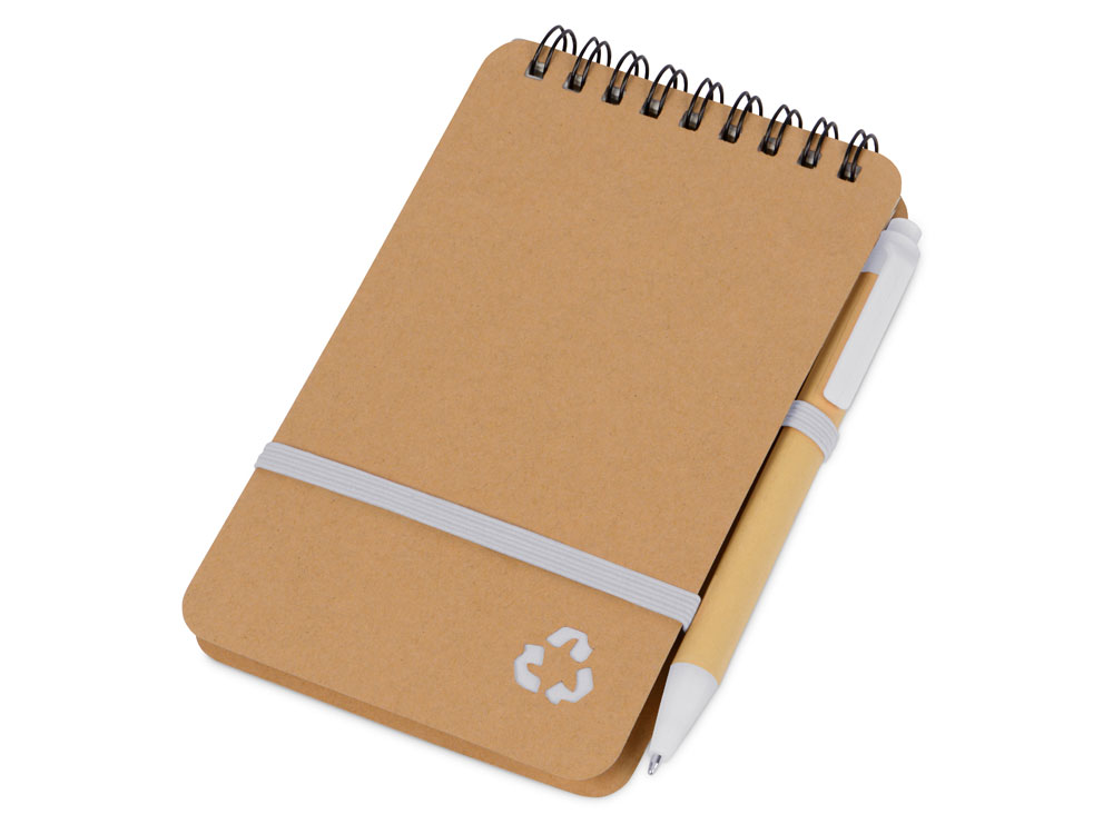 Набор канцелярский с блокнотом и ручкой Masai, белый-0