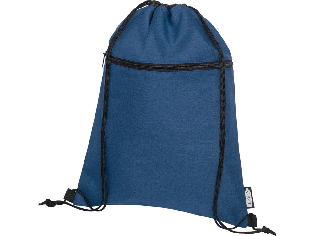 Рюкзак со шнурком Ross из переработанного ПЭТ, heather navy-0