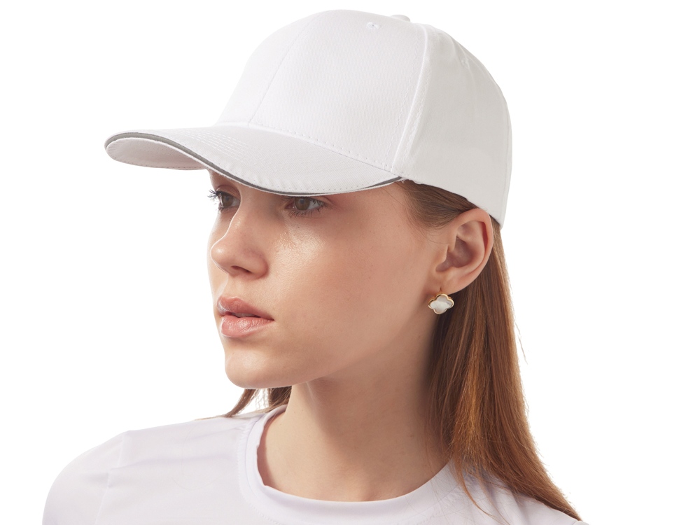 Кепка со светоотражающим кантом, белый-2