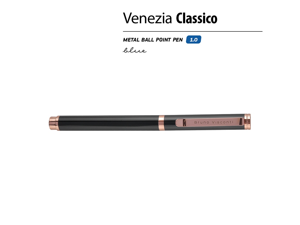 Ручка металлическая шариковая Venezia Classico, черный-1