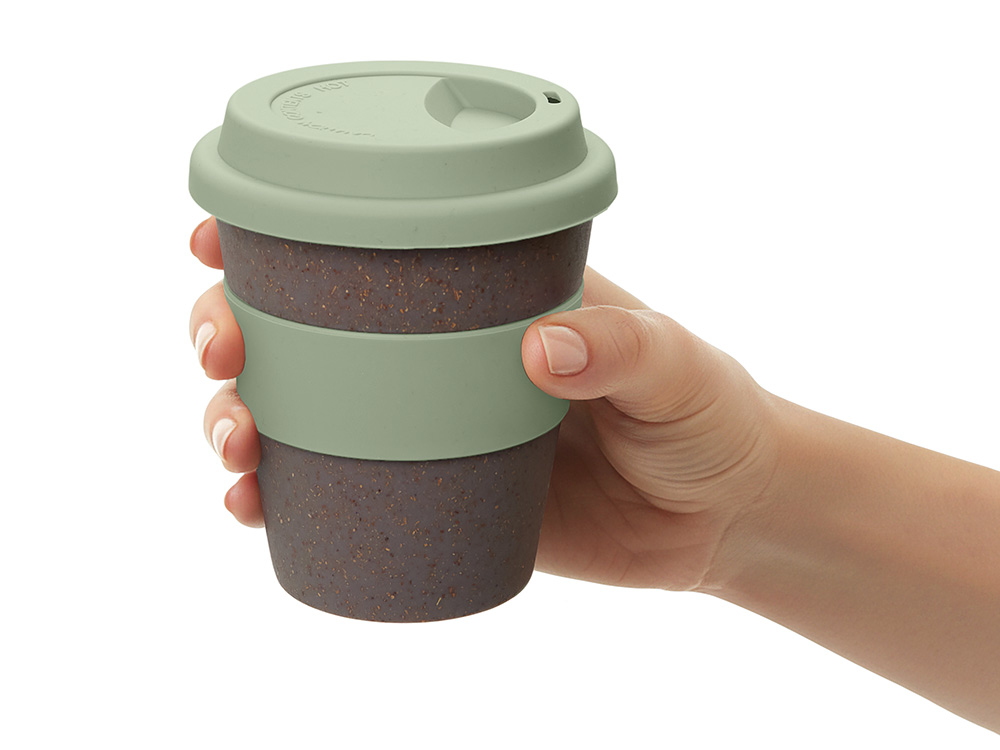 Стакан с силиконовой крышкой Cafe, olive-5