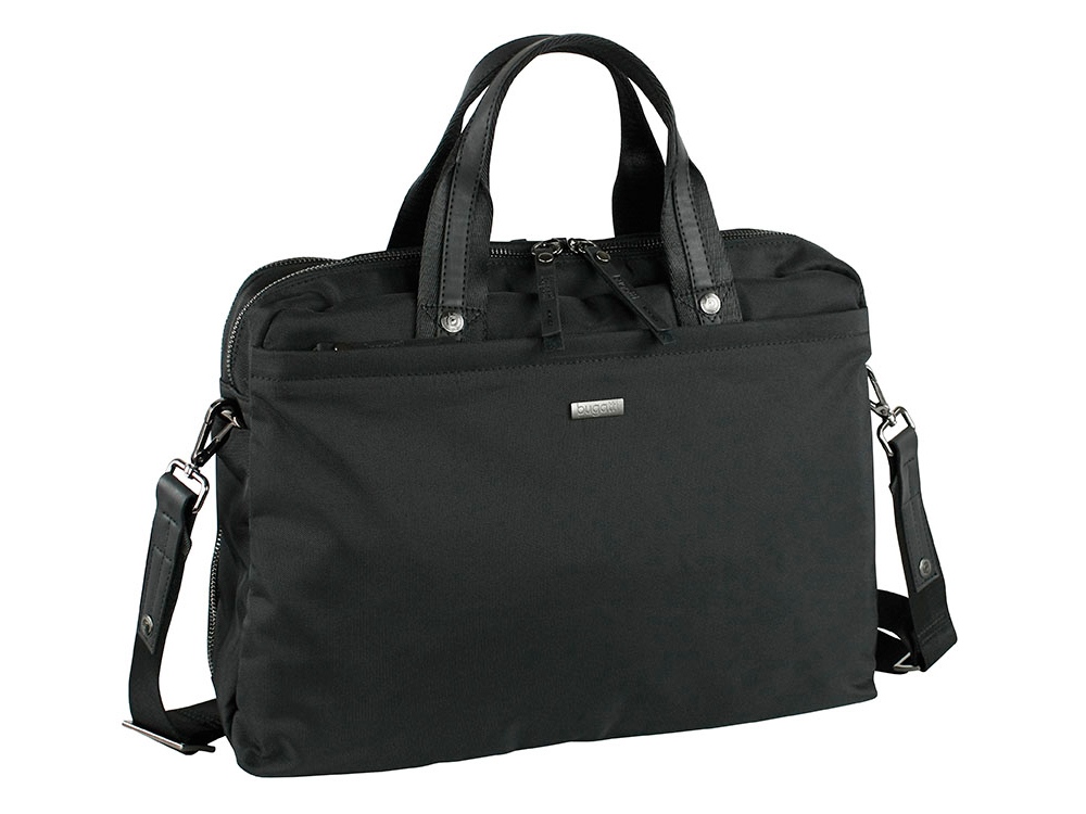 Сумка-портфель BUGATTI Contratempo 13'', чёрная, нейлон, 38х10х28 см, 9 л-0