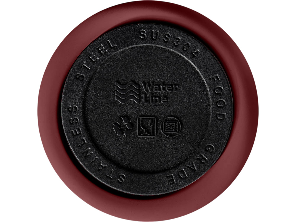 Вакуумная термокружка Waterline c кнопкой Guard, 400 мл, тубус, бургунди-7