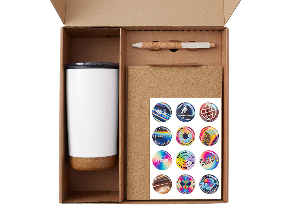 Подарочный набор из пробки с блокнотом, ручкой и термокружкой-1