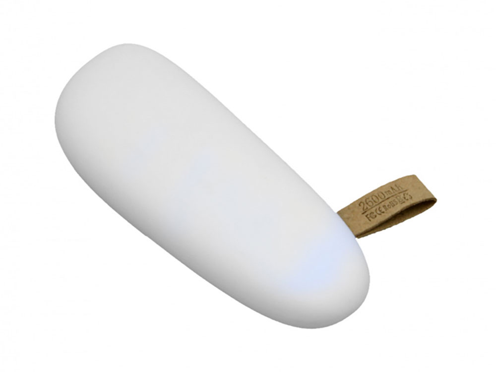 PB_Small_stone Универсальное зарядное устройство power bank в форме камня. 2600MAH. Белый-1