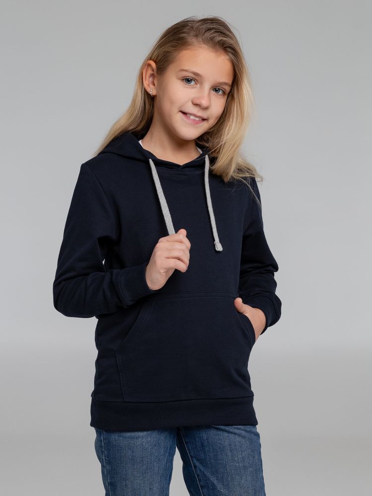 Толстовка с капюшоном детская Kirenga Kids, темно-синяя-3