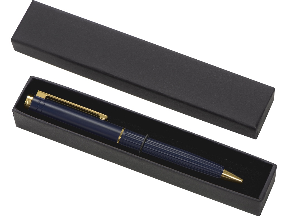 Шариковая металлическая ручка с золотистым слоем Monarch Gold, темно-синяя-1