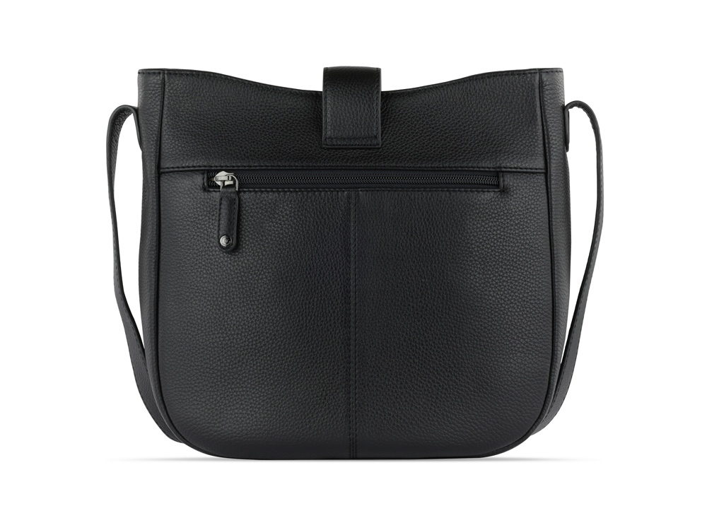 Сумка женская BUGATTI Elsa, чёрная, воловья кожа/полиэстер, 29х8х27 см-6