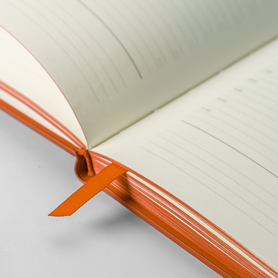 Ежедневник недатированный Solas, формат А5, с магнитом, оранжевый, кремовый блок в линейку, оранжевый-5