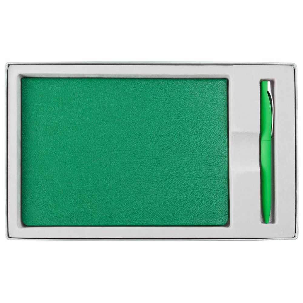 Коробка Horizon с ложементом под ежедневник и ручку, серая-2