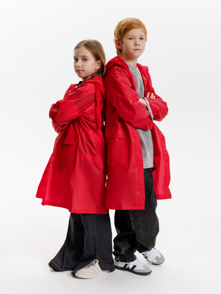 Дождевик детский RainDrop Kids, красный-8