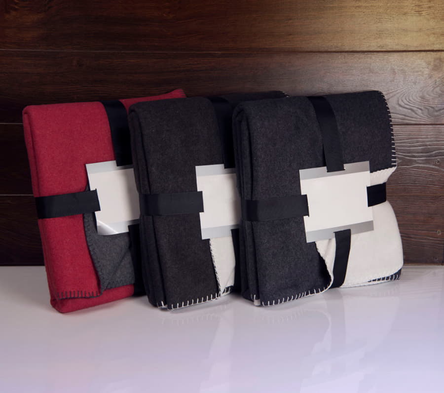 Плед  "Твин", 130х150 см, акрил,  плотность 350 г/м2, белый, темно-синий-2