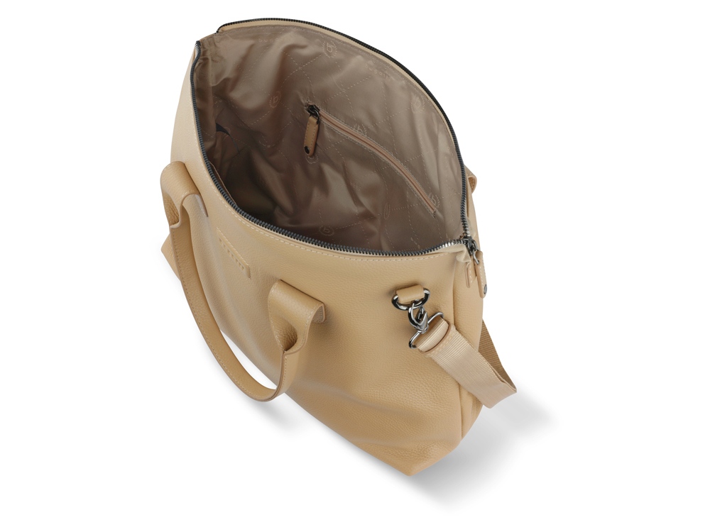 Сумка-шоппер BUGATTI Elsa, песочного цвета, воловья кожа/полиэстер, 46х11х31,5 см-4