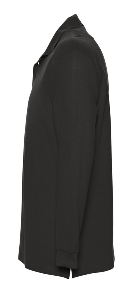 Рубашка поло мужская с длинным рукавом Star 170, черная-1