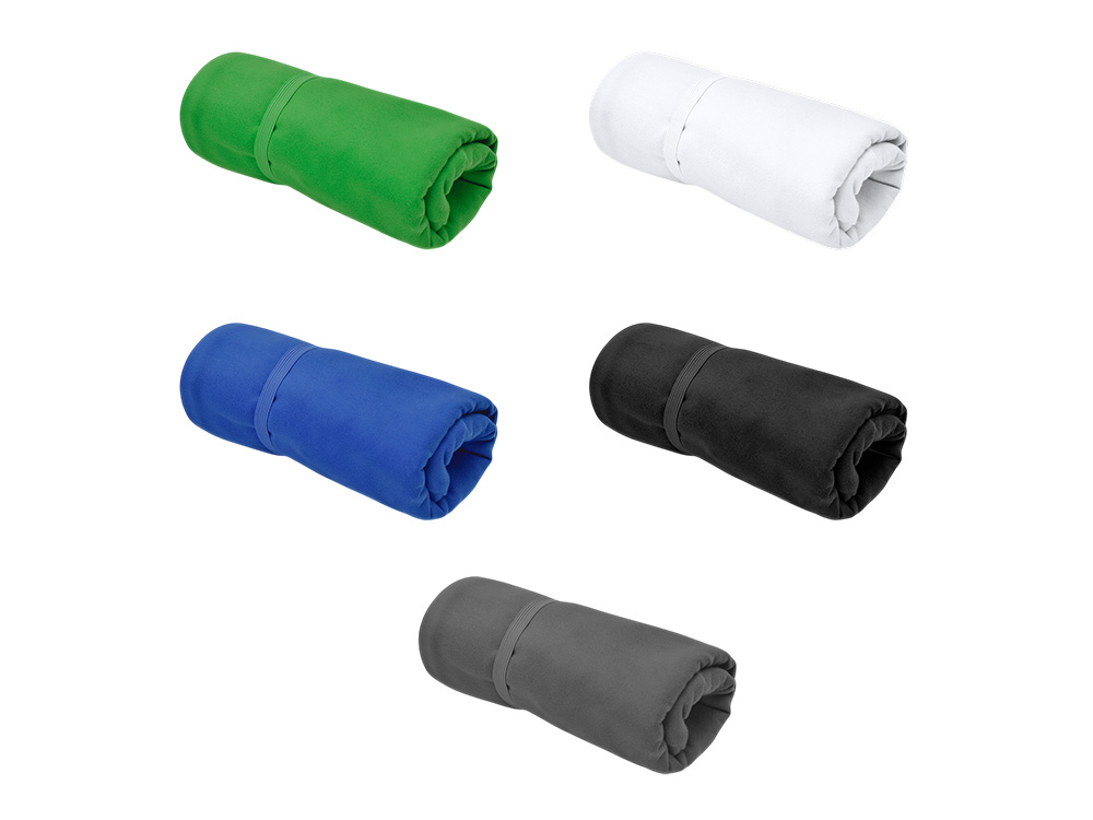 Легкое полотенце Gulpi  из микрофибры RPET с ремешком для складывания, 38*68 см, черный-1