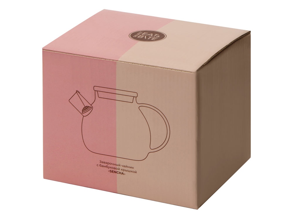 Стеклянный заварочный чайник Sencha с бамбуковой крышкой-6