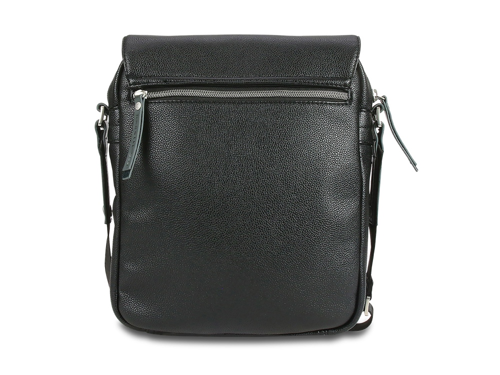 Сумка наплечная BUGATTI Moto D, чёрная, полиуретан, 25х8х30 см, 4 л-4