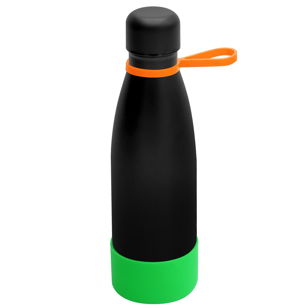 Термобутылка герметичная вакуумная Olivia To Go, Чёрный/оранжевый/зеленый-0