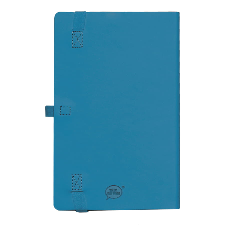 Бизнес-блокнот GRACY на резинке, формат А5, в линейку, лазурный-2