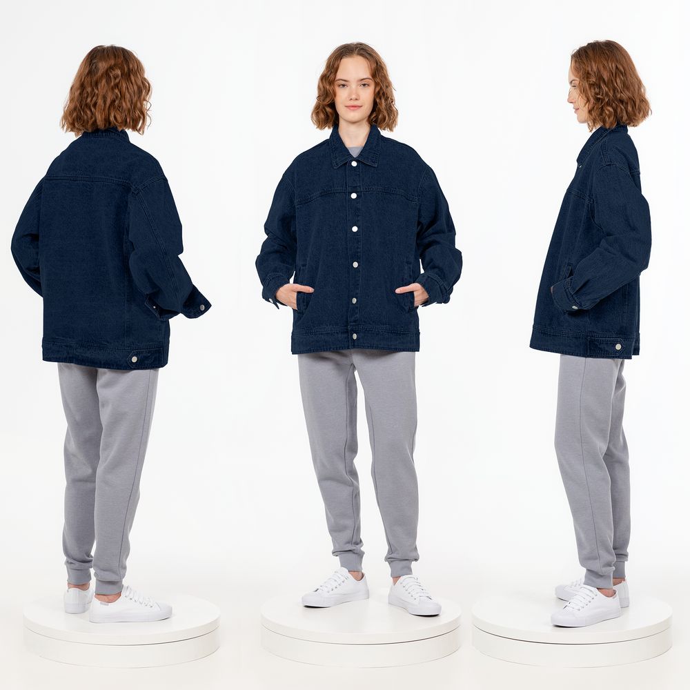 Куртка джинсовая O1, темно-синяя-3