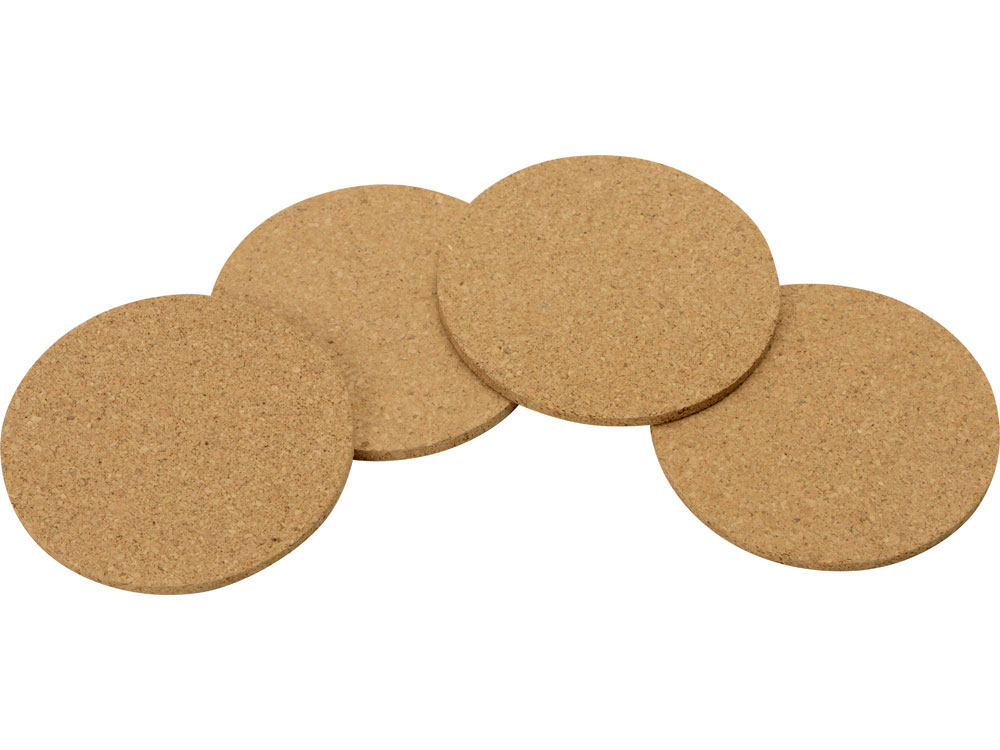 Набор костеров Bali из пробки в хлопковом мешке, 4 шт-1