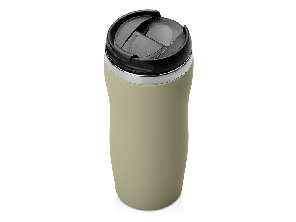 Термокружка Mony Steel 350 мл, soft touch, оливковый-0