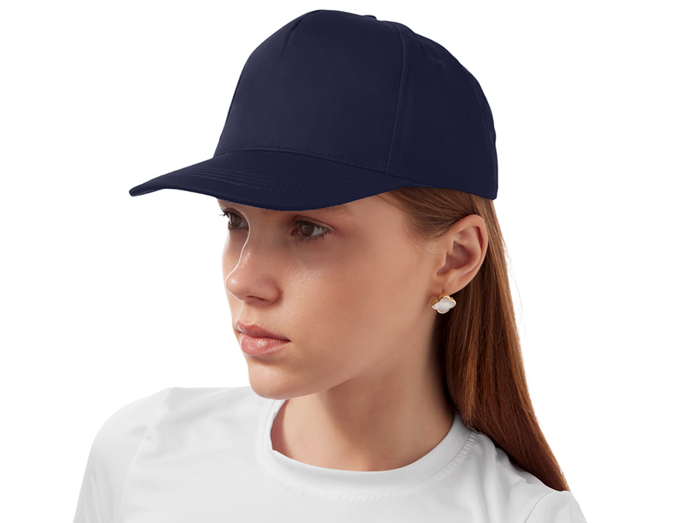 Бейсболка Мемфис 230 5-панельная, темно-синяя-2