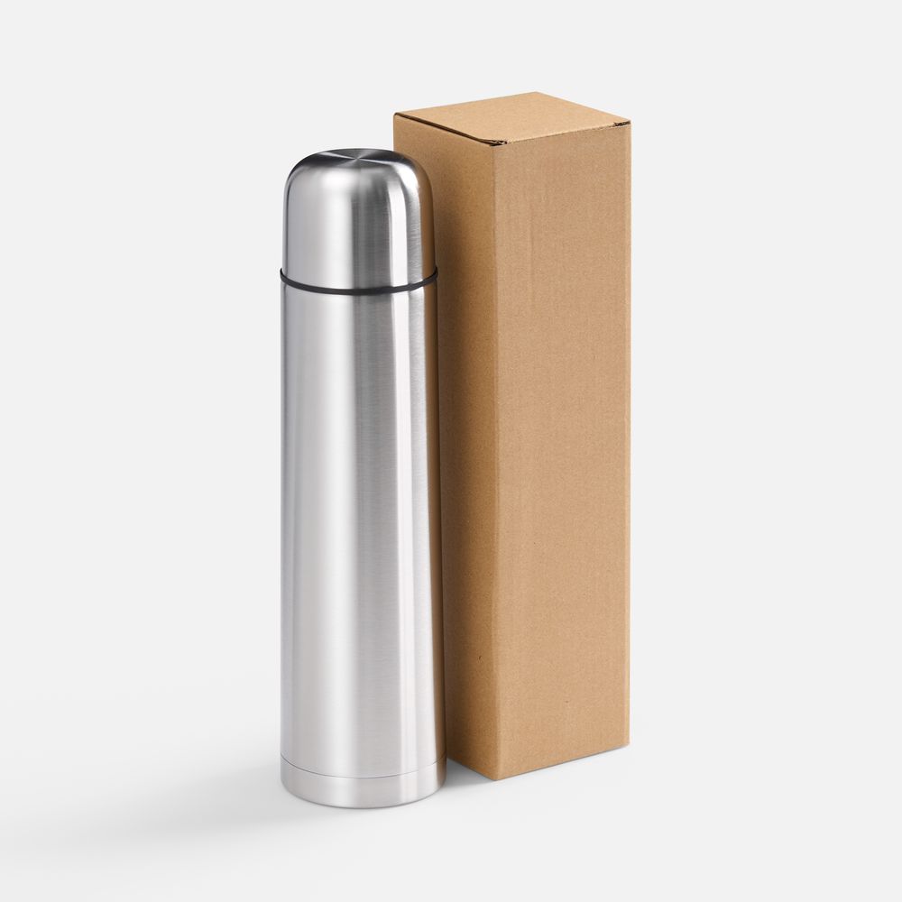 Термос Plain 1000, ver.2, серебристый-3