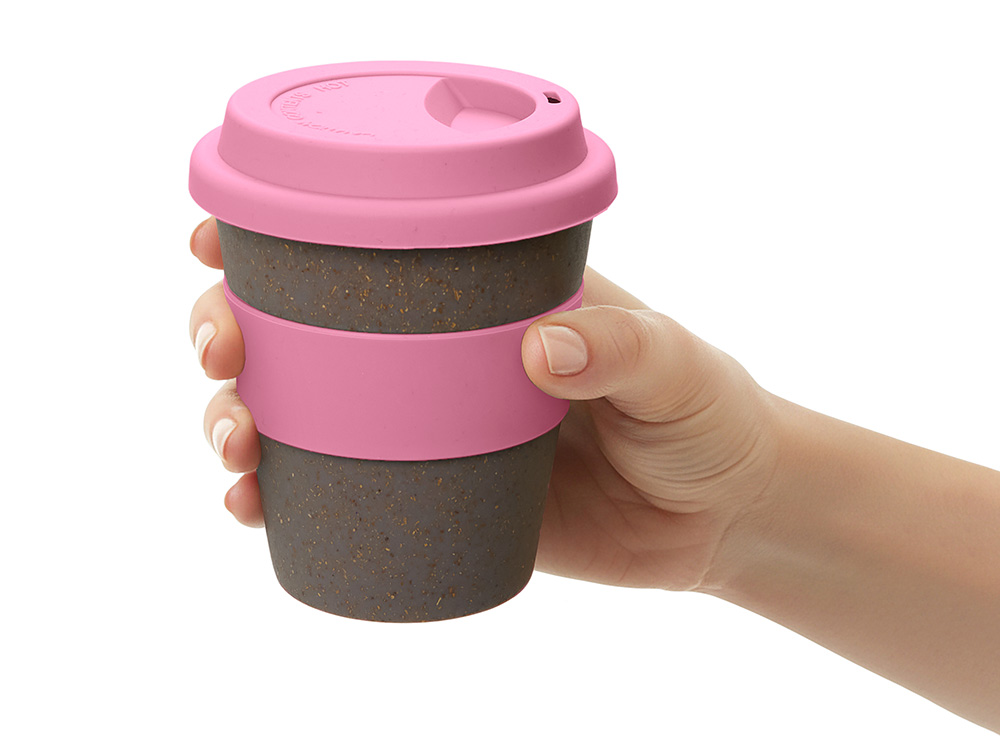 Стакан с силиконовой крышкой Cafe, dust pink-5