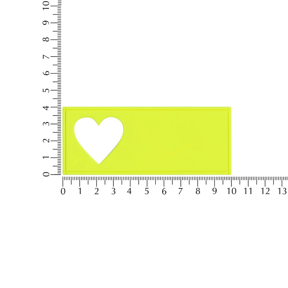 Лейбл из ПВХ с вырубкой «Сердце», желтый неон-1