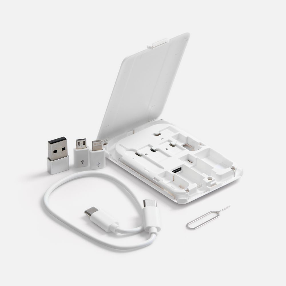 Органайзер с беспроводной зарядкой и набором адаптеров Octopod, белый-1