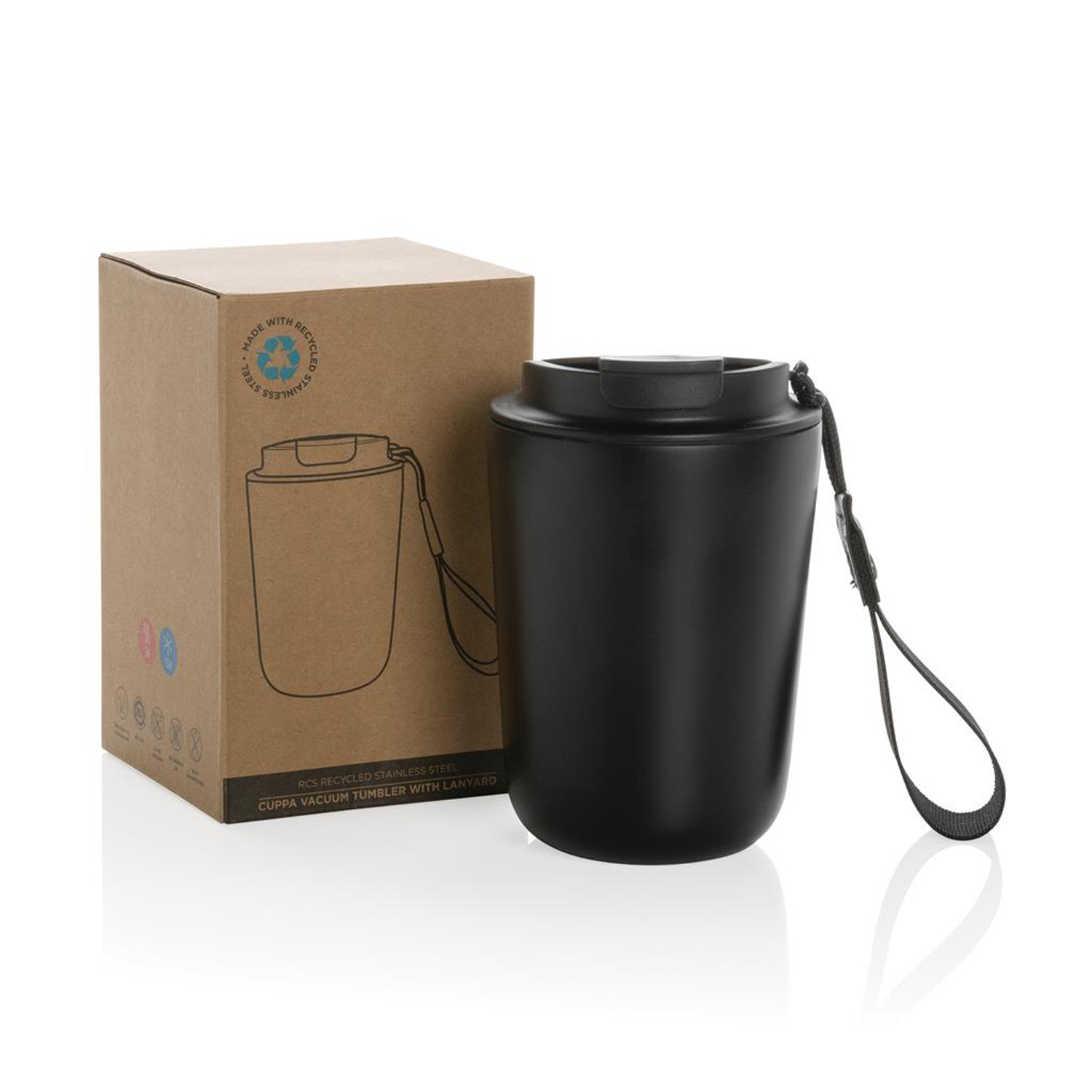 Вакуумная термокружка Cuppa из переработанной стали RCS, 380 мл-1
