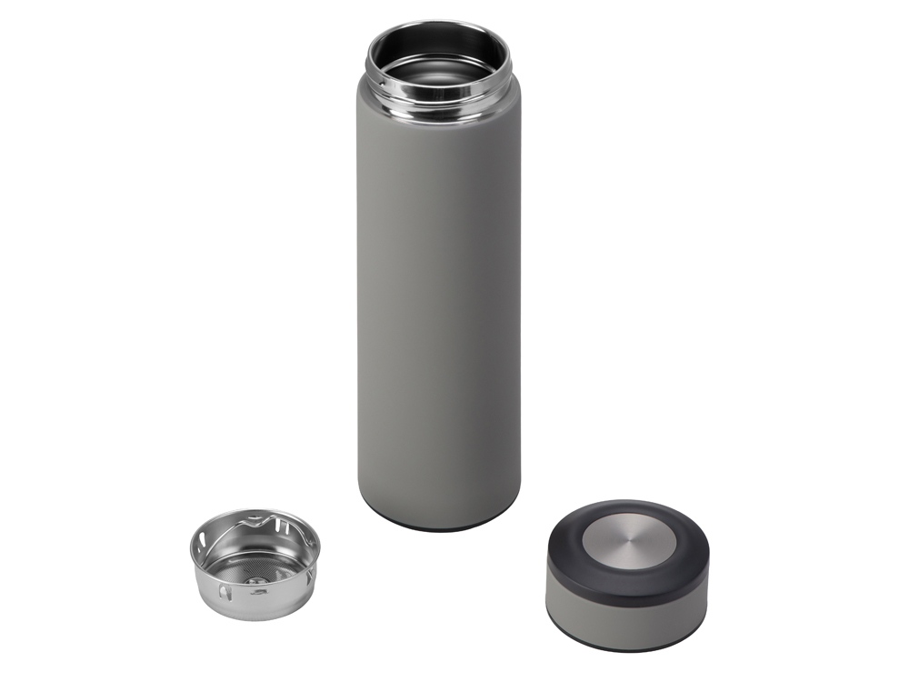 Вакуумный термос Vacuum Flask C1, soft touch, 420мл, серый-1