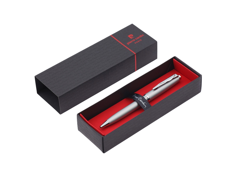 Ручка шариковая Pierre Cardin GAMME Classic с поворотным механизмом, серебряный матовый/серебро-5