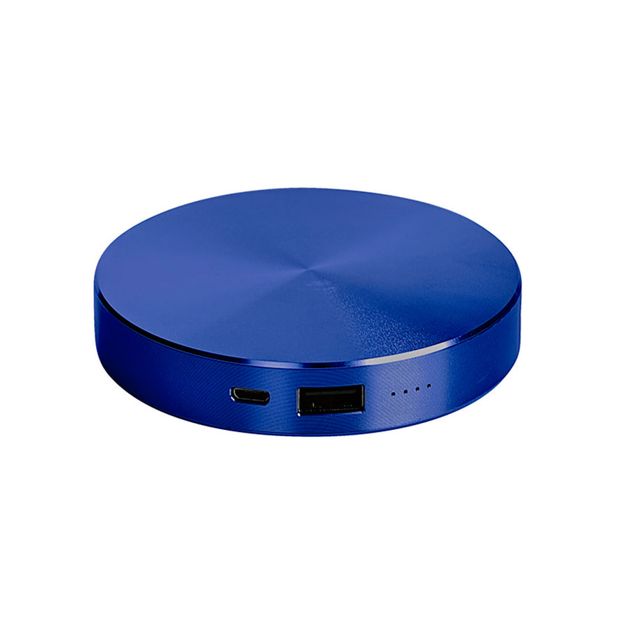 Универсальный аккумулятор "UFO" (6000mAh) в подарочной коробке,синий, 8,6х1,5 см,металл, синий-0