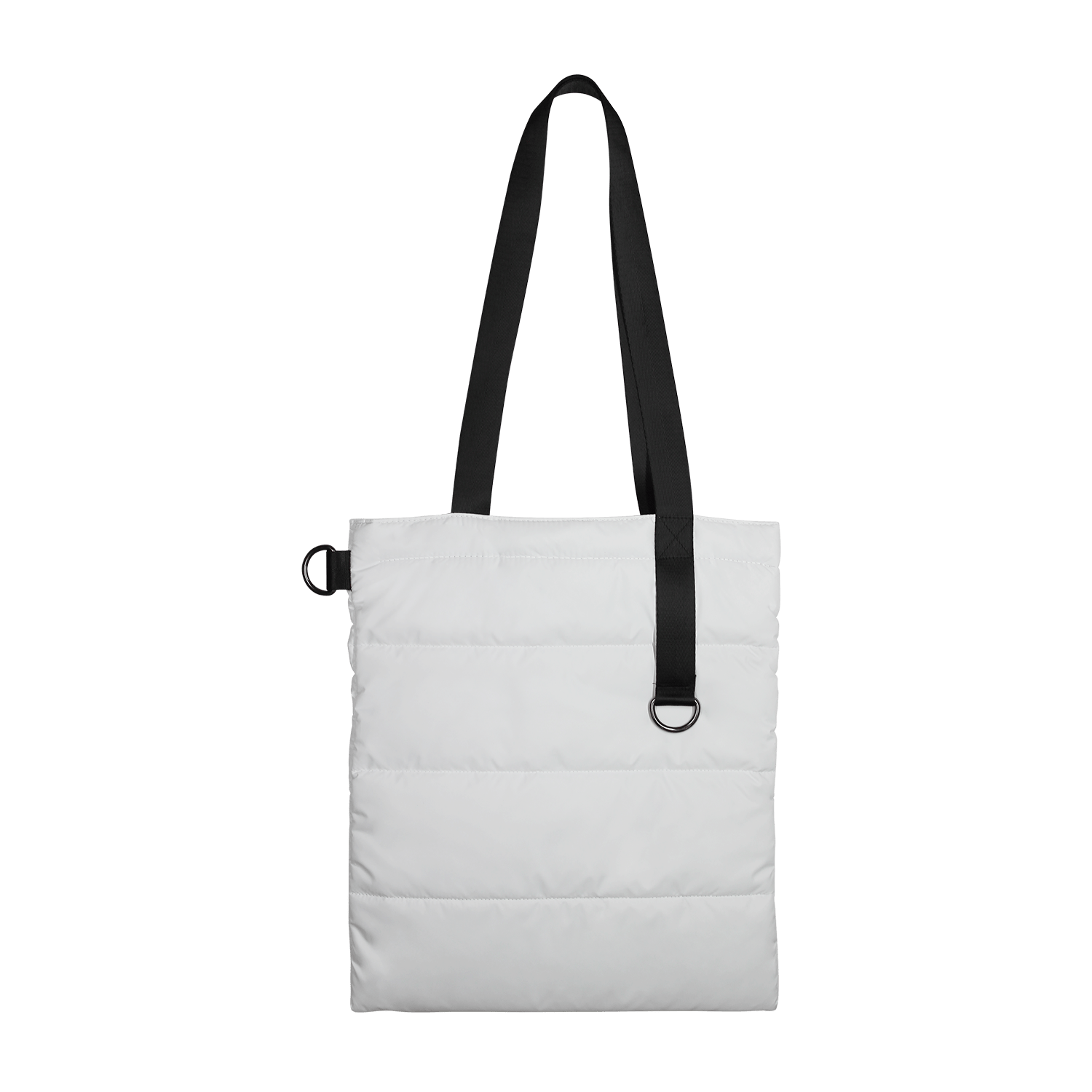 Шоппер Superbag Bubble, стёганый, с магнитной кнопкой (белый с черным)-1