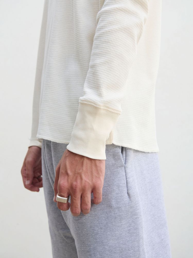 Футболка с длинным рукавом Thermal T, бежевая (неокрашенная)-3