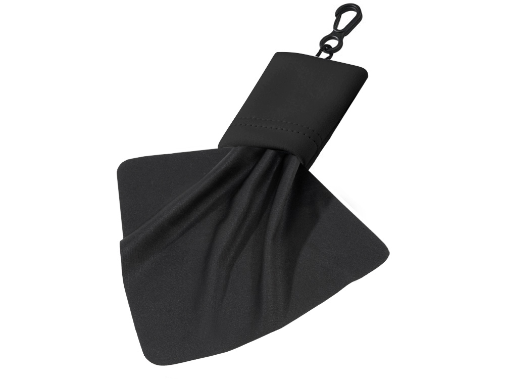 Очищающая салфетка Neat из микрофибры в чехле, черный-0