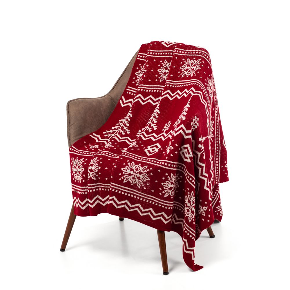 Плед Elnik, красный с молочно-белым-1