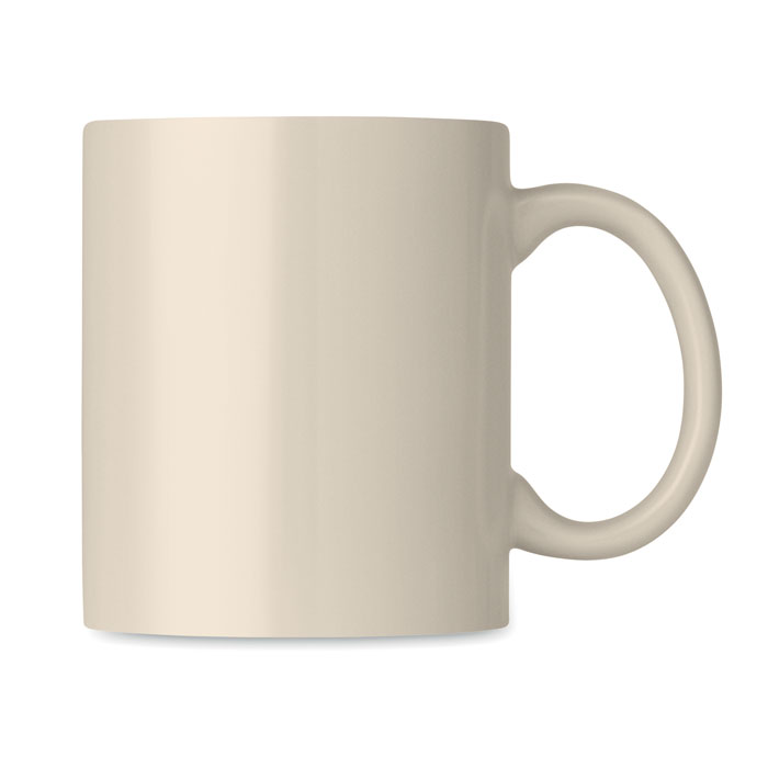 Coloured ceramic mug 300ml, бежевый-1
