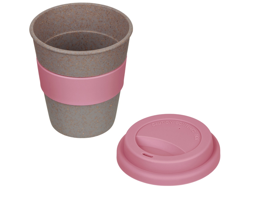 Стакан с силиконовой крышкой Cafe, dust pink-1