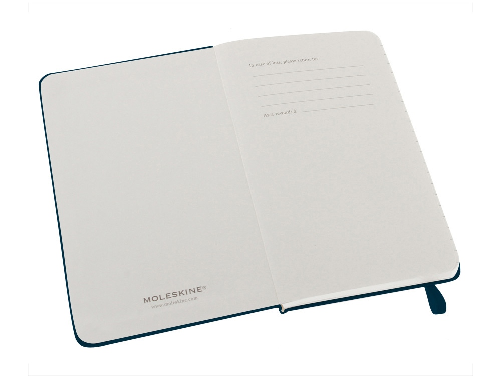 Записная книжка Moleskine Classic (в линейку) в твердой обложке, Pocket (9x14см), голубой сапфир-1