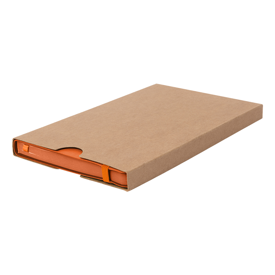 Бизнес-блокнот "RILY", формат А5,  оранжевый, блок в точку, оранжевый-3